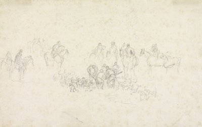 Hunting Sketch: gone to earth by Sawrey Gilpin